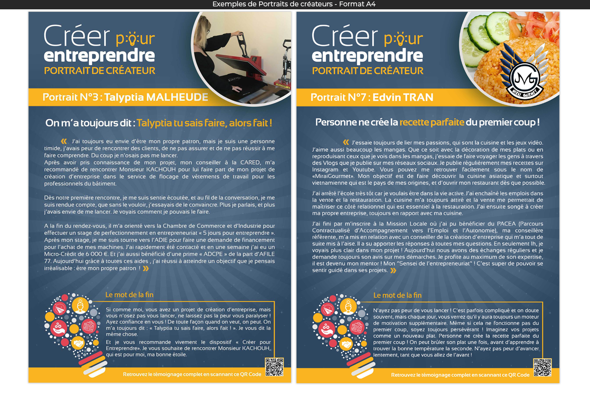 Créer pour Entreprendre - Portraits de créateurs